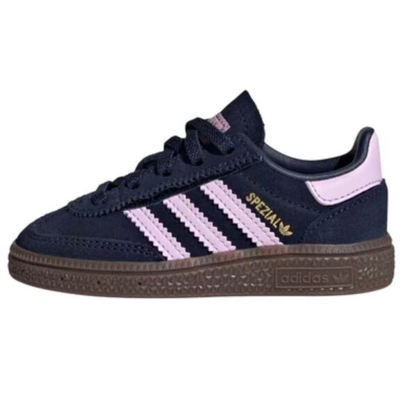 Adidas Other - Adidas kids Hamdball Spezial Navy Blue Pink Velcro Tennis Shoes Girls Sz 10Y